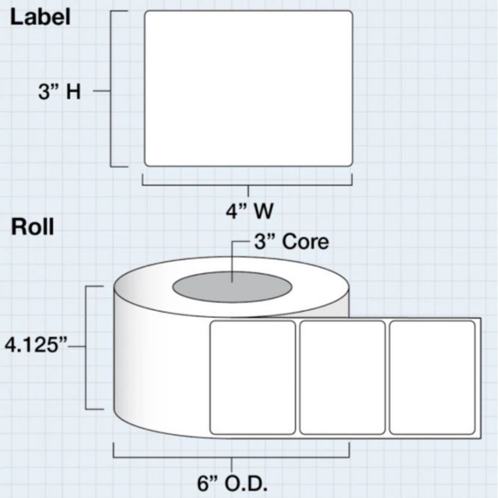 4 in x 3 in (102 x 76mm) Die Cut Clear Gloss Polyester for IColor 200 / 250 (775 Labels per roll) #2